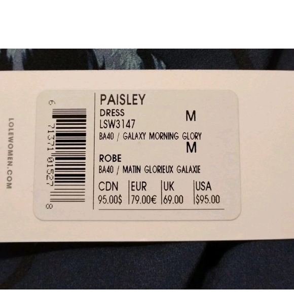 Lole Paisley Dress Galaxy Morning Glory With Pocket And Elastic Waist Medium NWT - Picture 4 of 5